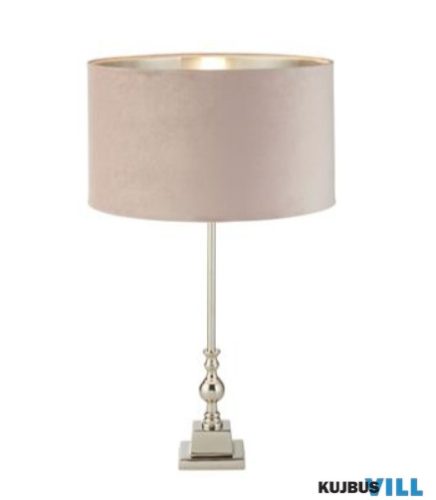 ALADDIN EU81214PI Whitby Table Lamp - Chrome Metal > Pink Velvet Shade