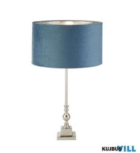 ALADDIN EU81214TE Whitby Table Lamp - Chrome Metal > Teal Velvet Shade