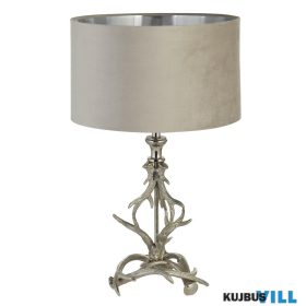   ALADDIN EU81219TA Lux & Belle Antler Table Lamp Silver & Taupe Shade