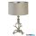 ALADDIN EU81219TA Lux & Belle Antler Table Lamp Silver & Taupe Shade