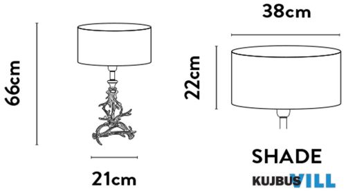 ALADDIN EU81219TA Lux & Belle Antler Table Lamp Silver & Taupe Shade