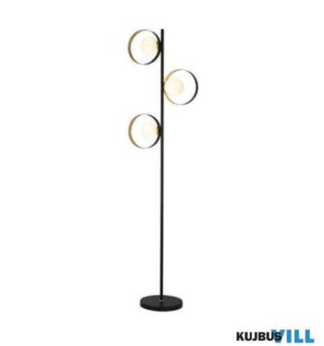 ALADDIN EU8143BGO Orbital 3Lt Floor Lamp - Matt Black > Gold Leaf, Opal Glass