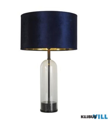 ALADDIN EU81711AZ Oxford Table Lamp -Glass, Black Metal, Marble > Navy Shade