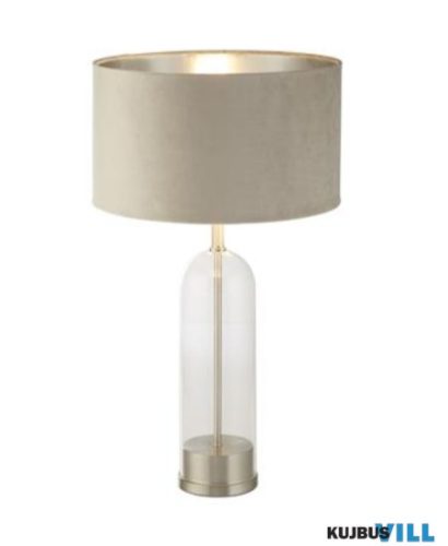 ALADDIN EU81713TA Oxford Table Lamp - Glass, Satin Nickel, Taupe Velvet Shade