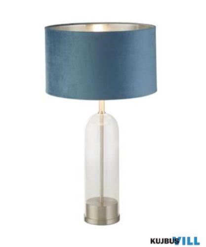 ALADDIN EU81713TE Oxford Table Lamp - Glass, Satin Nickel, Teal Velvet Shade