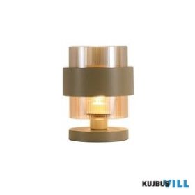   ALADDIN EU82437-1SA Royal 1Lt Table Lamp, Sand Metal, Amber Ribbed Glass