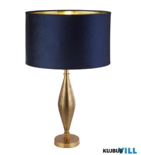 ALADDIN EU84631AZ Rye Table Lamp - Antique Brass Metal > Navy Velvet Shade