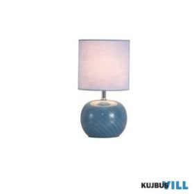   ALADDIN EU85474AZ Fete 1Lt Table Lamp, Blue Glass with Linen Shade