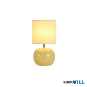   ALADDIN EU85474YL Fete 1Lt Table Lamp, Yellow Glass with Linen Shade