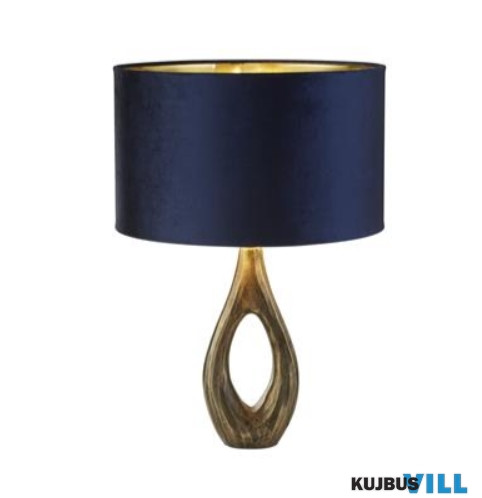 ALADDIN EU86531AZ Bucklow Table Lamp - Antique Brass > Navy Velvet Shade