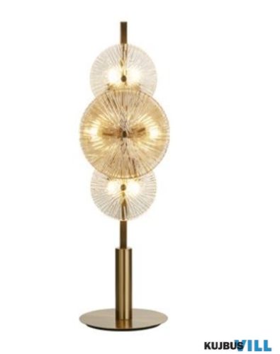 ALADDIN EU88211-6BZ Wagon Wheel 6Lt Table Lamp- Bronze, Clear > Amber Glass