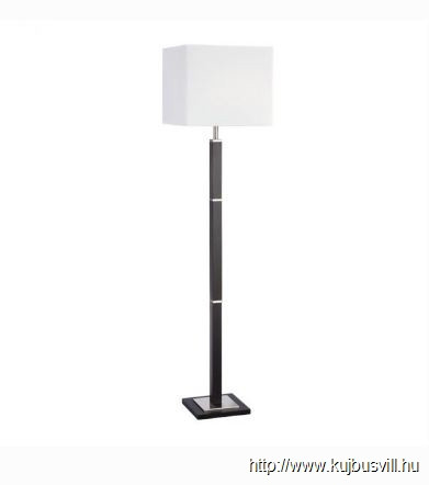 ALADDIN EU8880BR Waverley Floor Lamp- Wood > Satin Silver Base > Fabric Shade