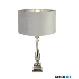   ALADDIN EU89681GY Lux & Belle Candlestick Table Lamp - Chrome & Grey Shade