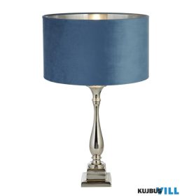   ALADDIN EU89681TE Lux & Belle Candlestick Table Lamp - Chrome & Teal Shade