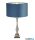 ALADDIN EU89681TE Lux & Belle Candlestick Table Lamp - Chrome & Teal Shade