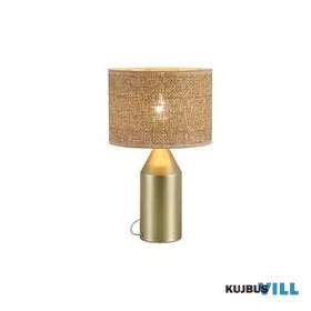   ALADDIN EU89745GO Pheobe 1Lt Table Lamp, Gold Metal with Rattan Shade