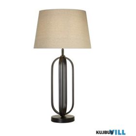   ALADDIN EU91101NA Chic Table Lamp - Black Metal with Natural Shade