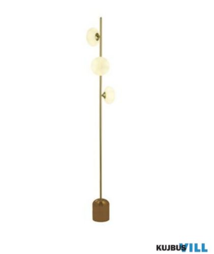 ALADDIN EU94040-3GO Pebble 3Lt Floor Lamp - Gold > White Oval Glass