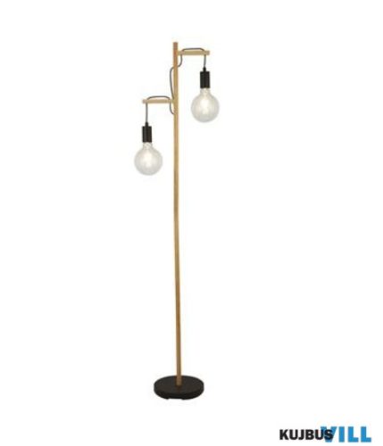 ALADDIN EU95041-2BR Woody 2Lt Floor Lamp - Wood > Black Metal