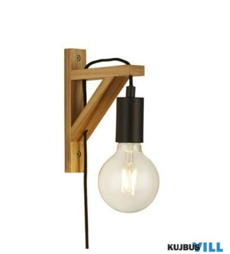 ALADDIN EU95042BR Woody Wall Light - Wood > Black Metal