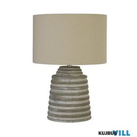   ALADDIN EU9621GY Liana Table Lamp - Grey Cement > Grey Fabric Shade