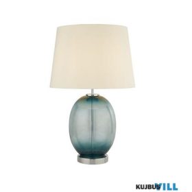  ALADDIN EU9761AZ Lux & Belle Table Lamp - Teal Glass & White Fabric Shade