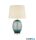 ALADDIN EU9761AZ Lux & Belle Table Lamp - Teal Glass & White Fabric Shade