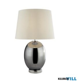   ALADDIN EU9761SM Lux & Belle Table Lamp - Smoked Glass, Chrome & White Shade