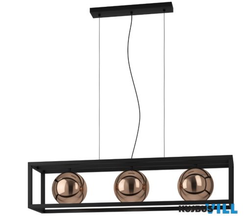 EGLO 390091 Függeszték E27 3x40Wfekete/réz Cordoba