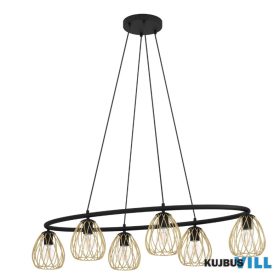 EGLO 390092 Függ. 6xE27 fek/matt s.réz Jazminia 1