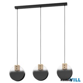 EGLO 390142 Függ.3xE27 fek/fa/fek-szür-átl.Millena