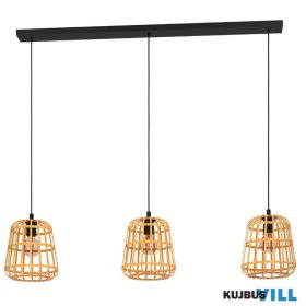 EGLO 390153 Függ. 3xE27 fekete/bambusz Montezuelo