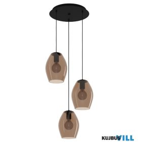 EGLO 390161 Függ. 3xE27 fek/barna-átl. Estanys 1