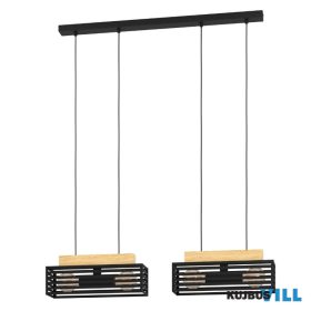 EGLO 390164 Függeszték 4xE27 fekete/fa Cidraz