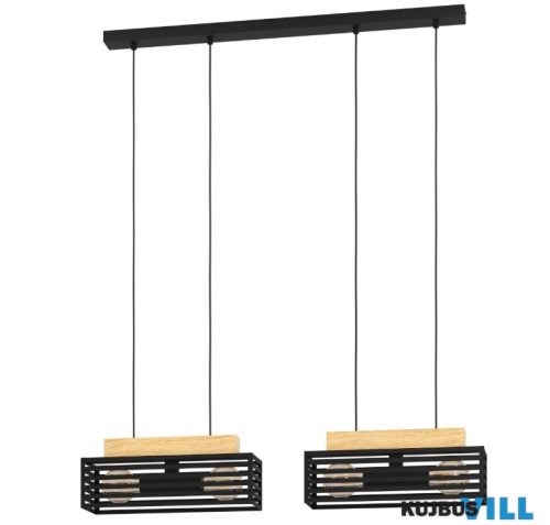 EGLO 390164 Függeszték 4xE27 fekete/fa Cidraz