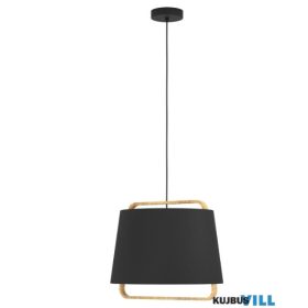EGLO 390185 Függeszték 1xE27 fekete/fa Camaloza