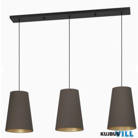 EGLO 390196 Függeszték 3xE27 fek/capp-sréz Petrosa