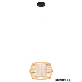 EGLO 390233 Függ. 1xE27 fek/bamb/feh. Monterroso