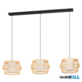 EGLO 390234 Függ. 3xE27 fek/bamb/feh. Monterroso