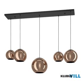 EGLO 390388 Függ E27 5x40W fekete/vréz Cordoba