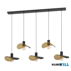 EGLO 390396 Függ E27 5x40W fekete/arany Saceda