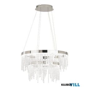 EGLO 39281 LED függ 2kar ᴓ61cm króm/krist Antelao