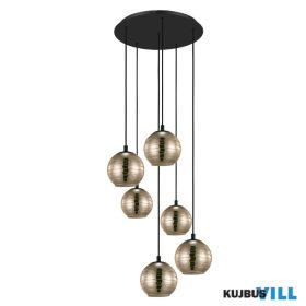 EGLO 39687 Függ E27 6x40W fekete/arany LEMORIETA