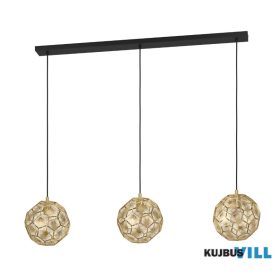EGLO 39757 Függeszték E27 3x60W  fekete/rézSkoura