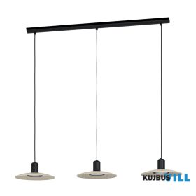 EGLO 39912 LEDfüggeszték GU10 3x5W fek/fa Mayazes