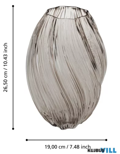 EGLO 421687 Üveg váza Ø19x26,5cm szürk-átlDebepare