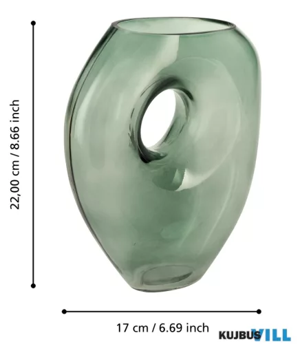 EGLO 421689 Üveg váza 22cm zöld-átlátszó Tudiya