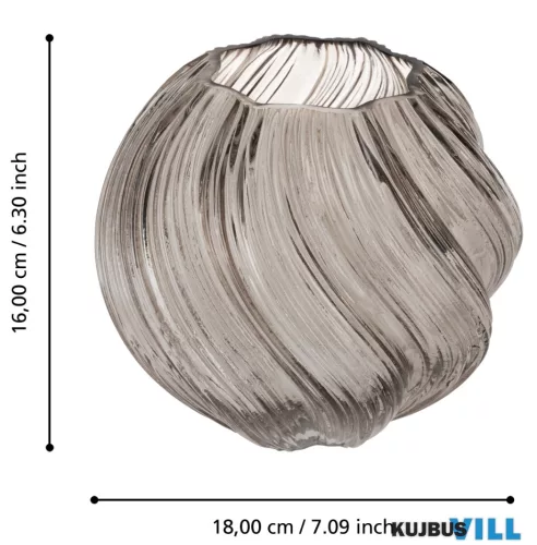 EGLO 421697 Üveg váza Ø18x16cm szürke-átl Debepare
