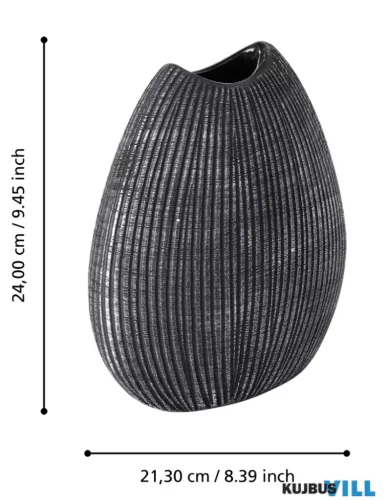 EGLO 421748 Kerámia váza 24cm fekete/ezüst Shiguhe
