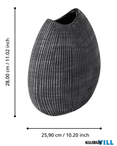 EGLO 421749 Kerámia váza 28cm fekete/ezüst Shiguhe